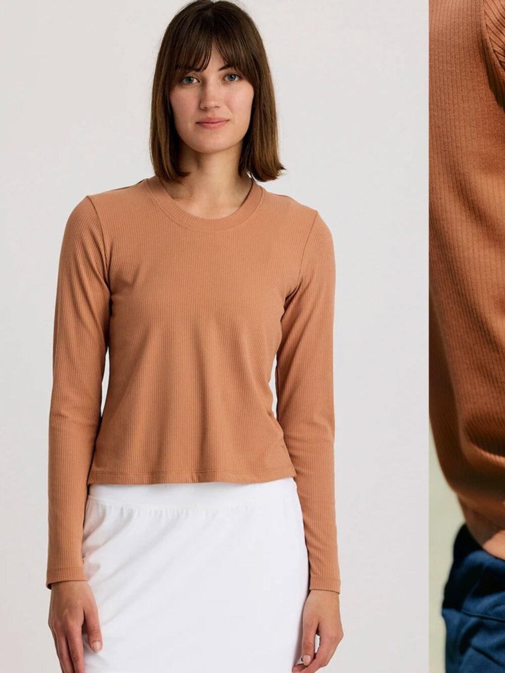 FreeFly Women's Ribbed Bamboo Long Sleeve Large